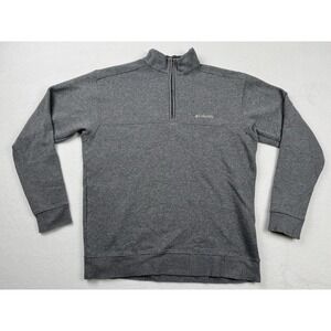 Columbia 1/4 Zip Pullover Mens Gray Fleece Sweater Mock Neck Size M